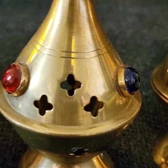 Set Of 3 Brass Incense Burner/ Tea Candle Holder‎ India 4" - Picture 12 of 14